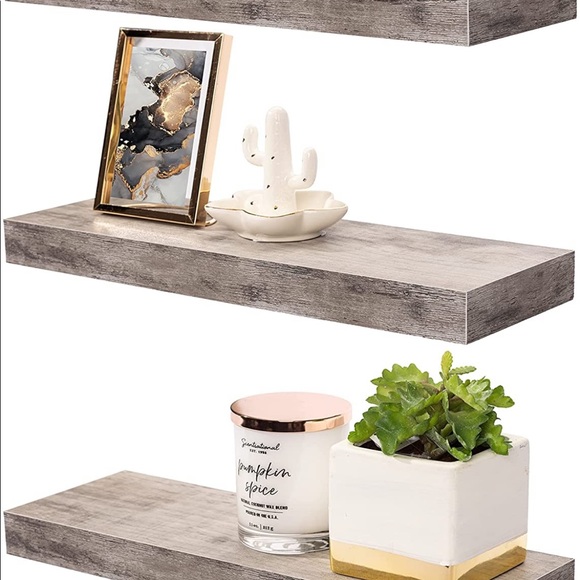 Sorbus ‘rustic wood look’. 3 piece floating shelf with hardware. - Picture 2 of 5